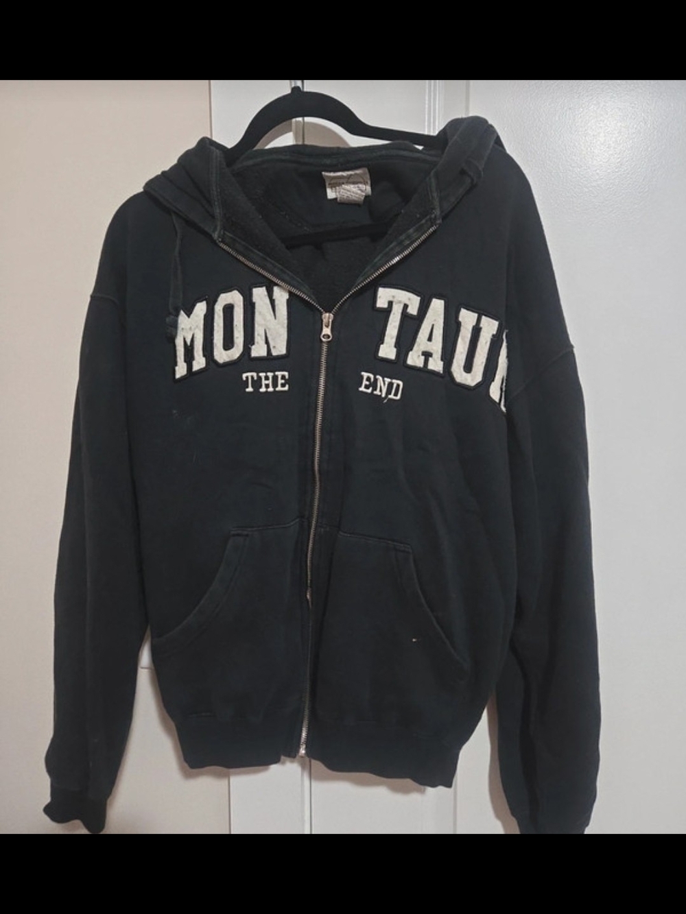 Montauk The End Black Zip-Up Hoodie